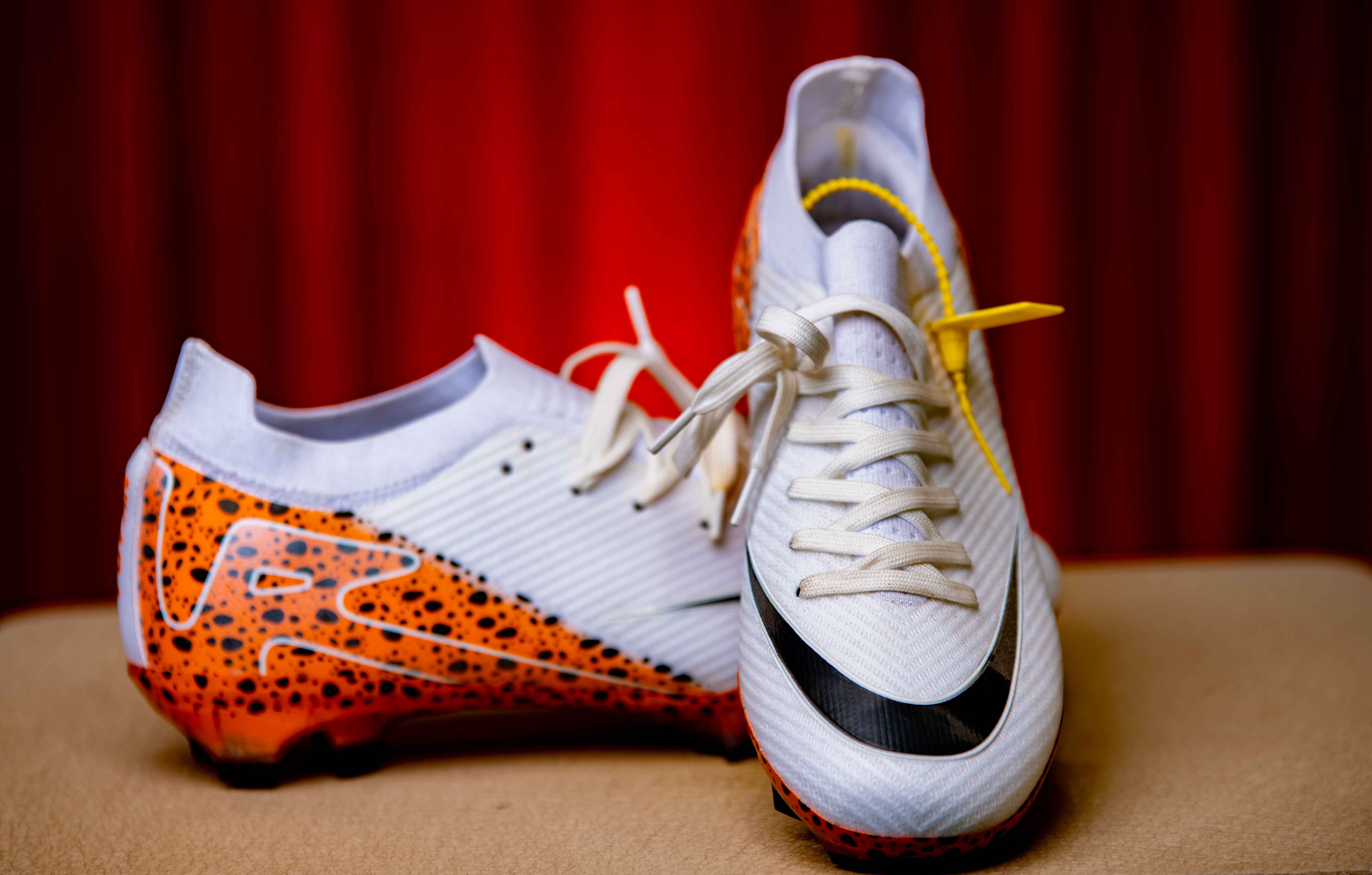 Orange White Black Football Boot