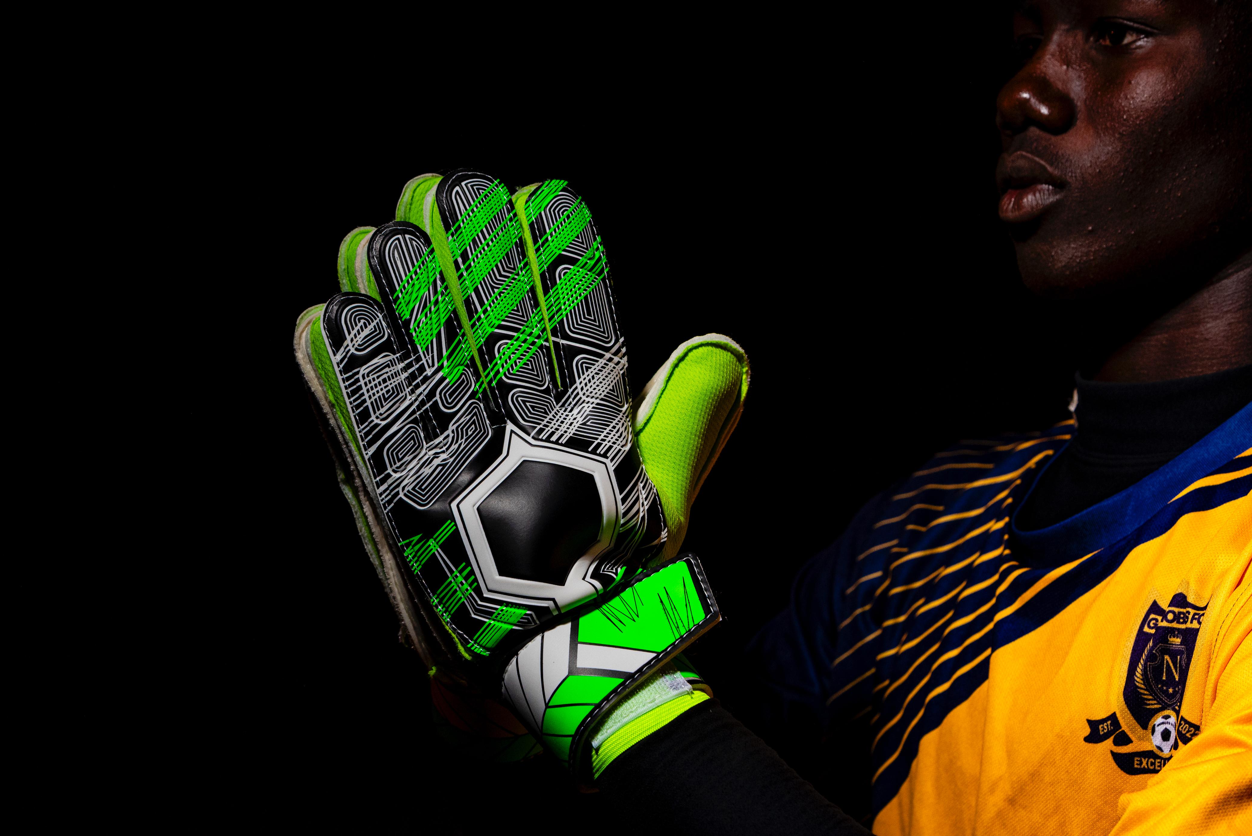 Green Football Gloves